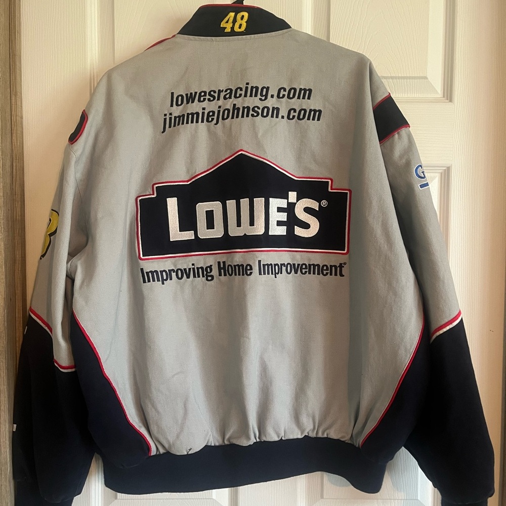 NASCAR Chase Authentics Gray And Black Jacket with Red and White Logo Trim XL - Picture 3 of 14